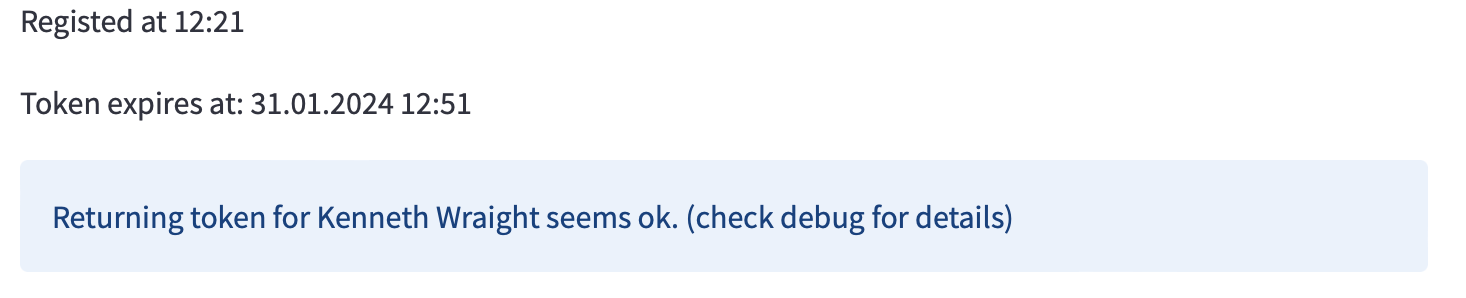 Authentication confirmation.