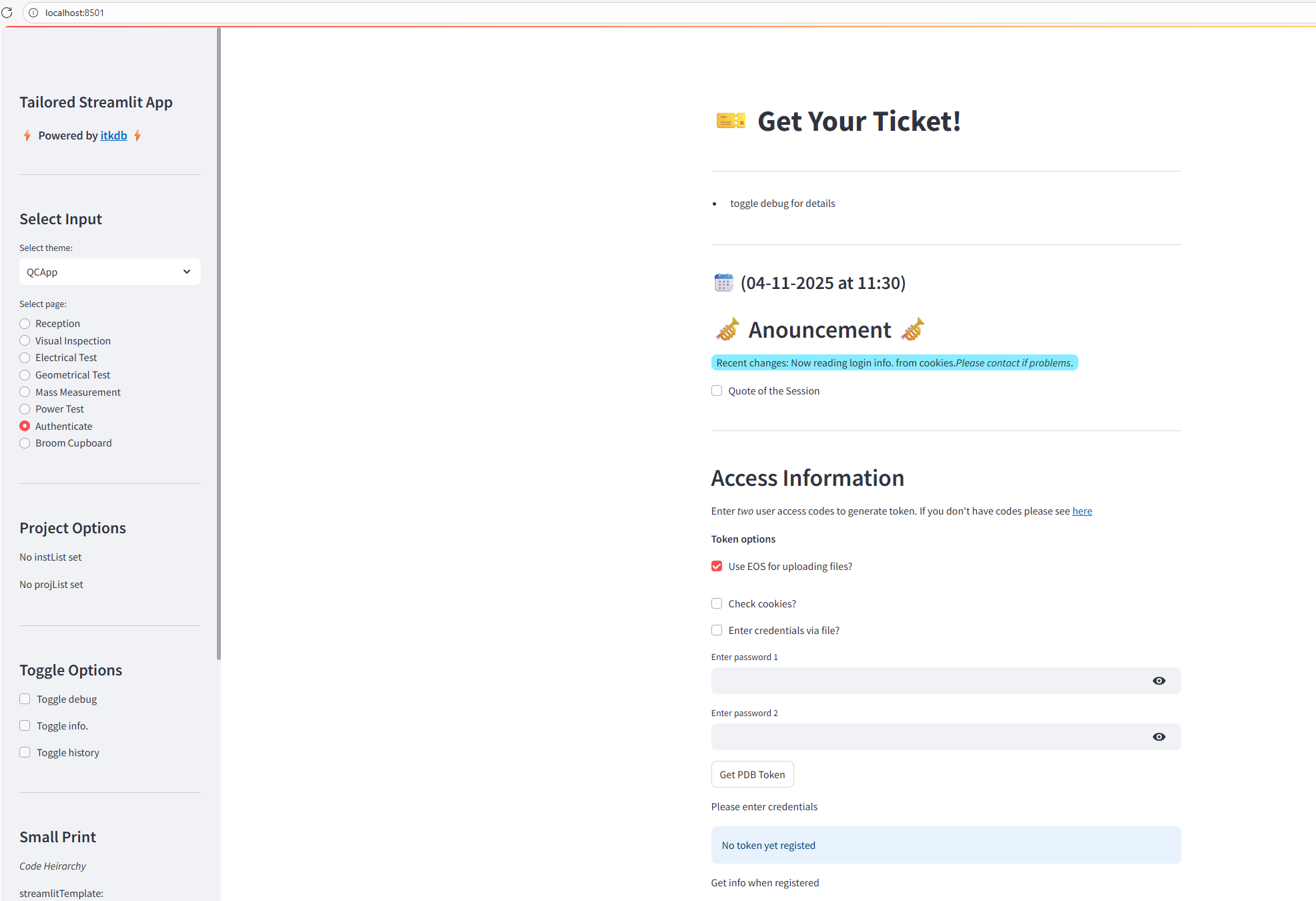 Type-1 Power Web AppHome Page